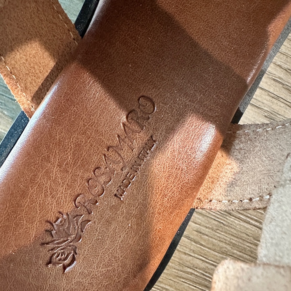 Rosamaro Made in Italy Sandals Brown Leather EU 38 US 7.5 - Picture 8 of 10